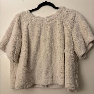 Faux Fur Short Sleeve Top